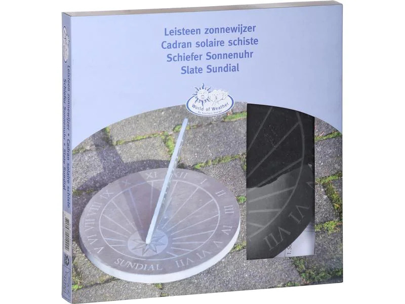 Esschert Design Sonnenuhr rund Schiefer