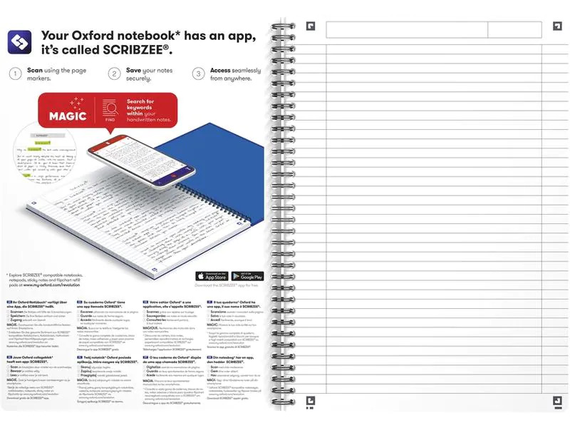 Oxford Notizbuch A4, liniert, Schwarz