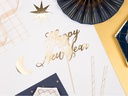 Partydeco Kuchen-Topper Happy New Year 1 Stück, Gold