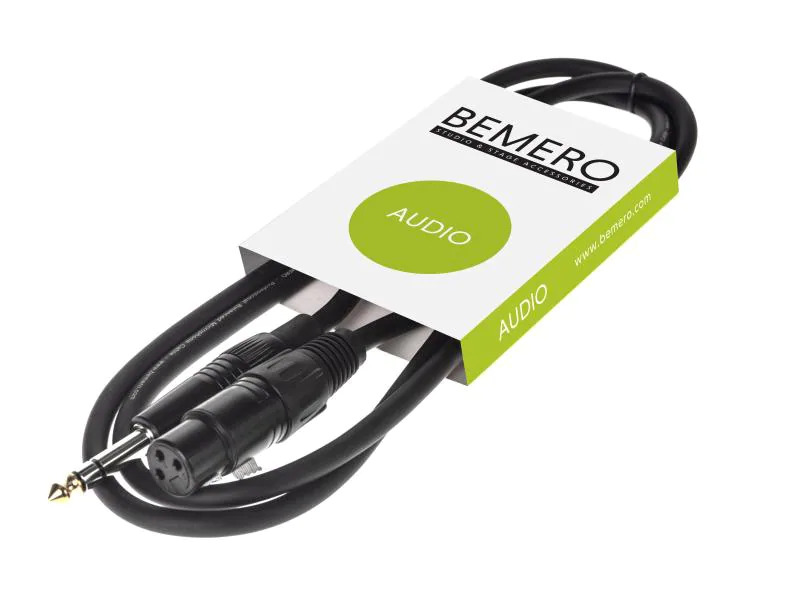 Bemero XLR-Kabel XLRf - 6.3 Klinken 0.75 m symmetrisch