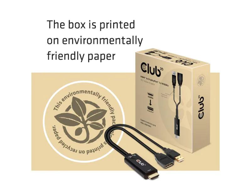 Club 3D HDMI 2.0 zu DP 1.2 4K60Hz HDMI - DisplayPort, 0.25 m