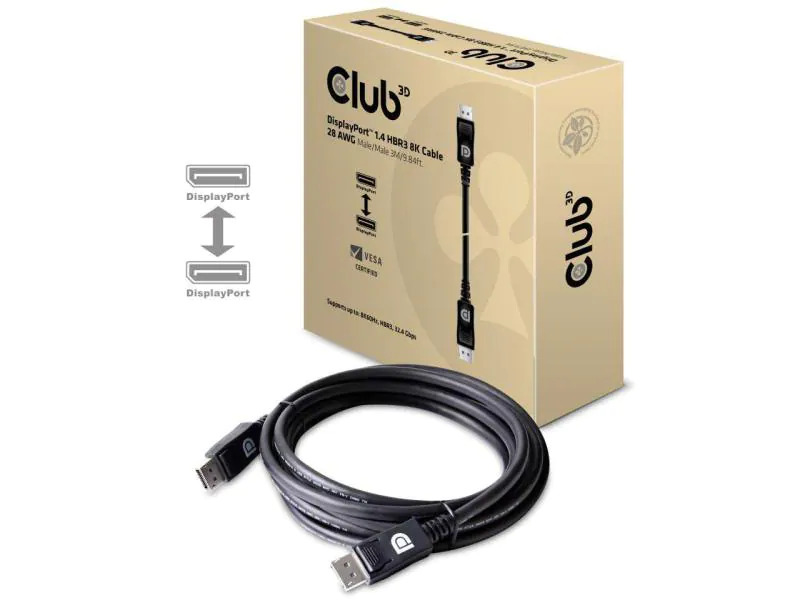 Club 3D Kabel DisplayPort 1.4 - DisplayPort 1.4 HBR3 8K, 3 m