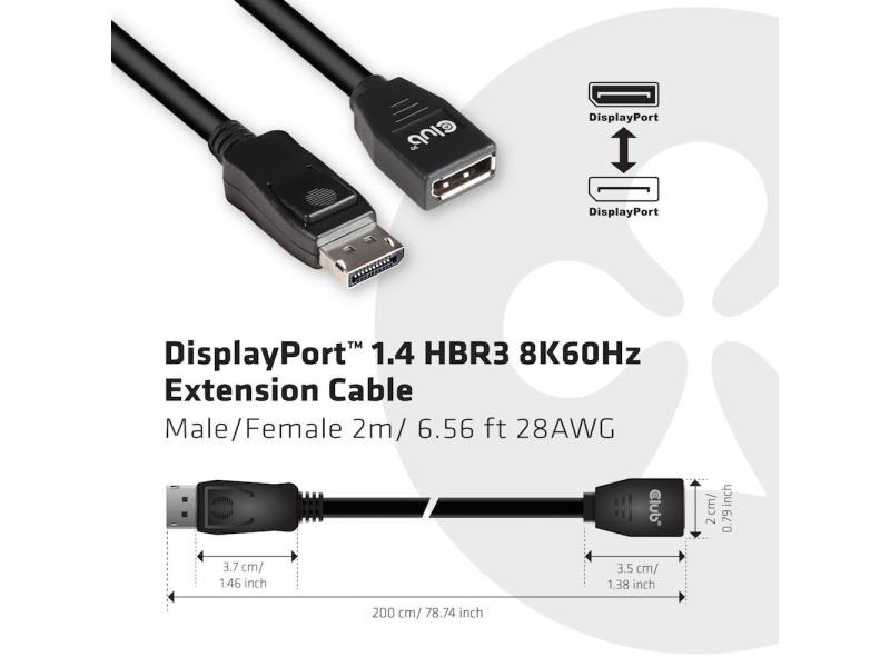 Club 3D Kabel DisplayPort 1.4 HBR3 8K60Hz, 2 m