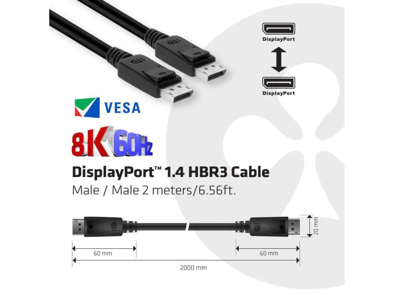 Club 3D Kabel HBR3 DisplayPort 1.4 - DisplayPort, 2 m