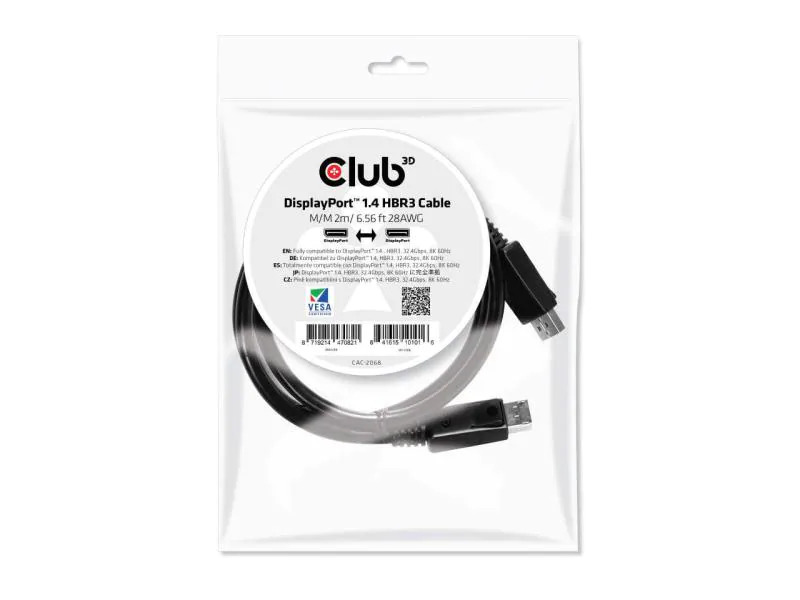 Club 3D Kabel HBR3 DisplayPort 1.4 - DisplayPort, 2 m