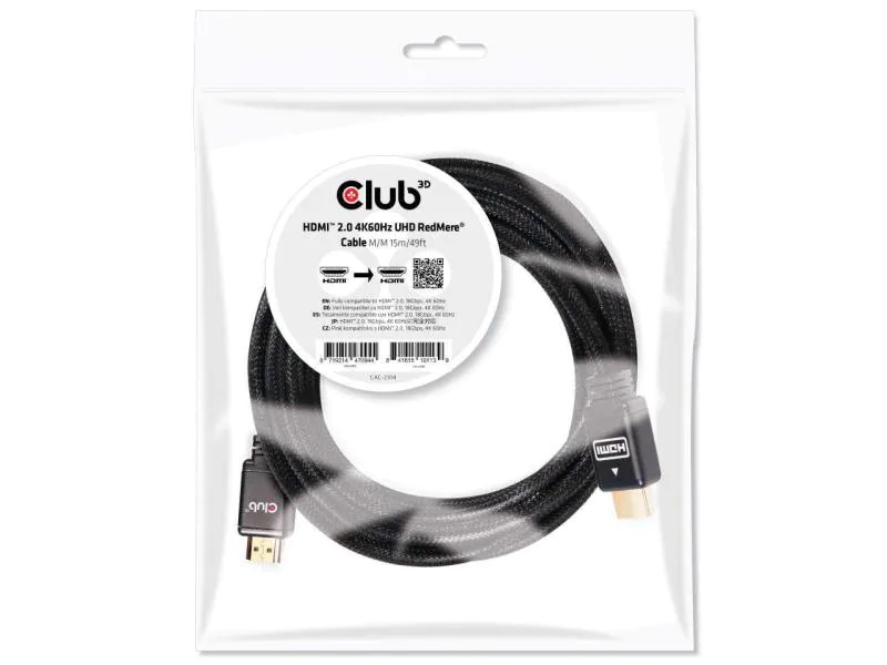 Club 3D Kabel HDMI 2.0 4K60Hz UHD RedMere, 15 m