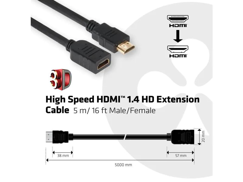 Club 3D Kabel High Speed HDMI 1.4 HD - HDMI, 5 m