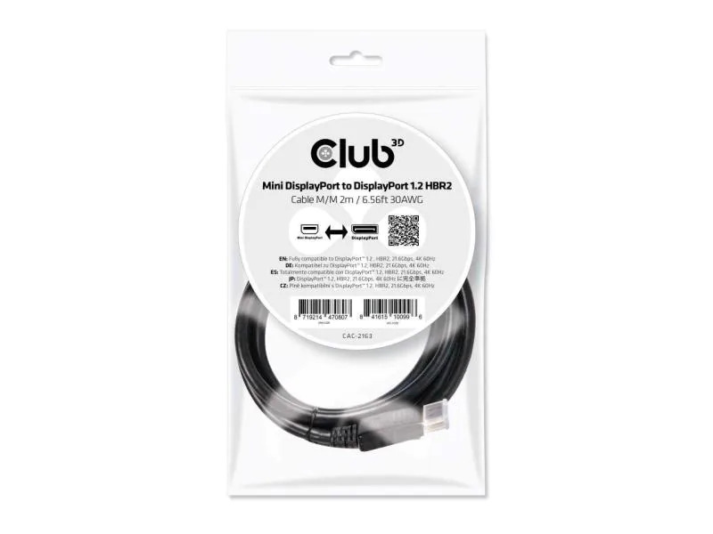 Club 3D Kabel Mini DisplayPort - DisplayPort 1.2, 2 m, Bidirektional