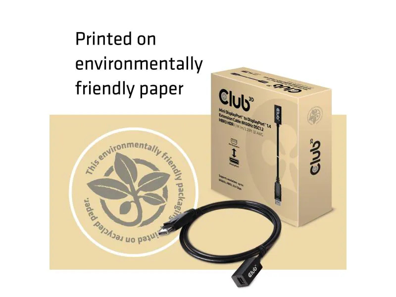 Club 3D Kabel Mini DisplayPort auf DisplayPort 1.4 Verl.-kabel, 1 m
