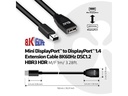 Club 3D Kabel Mini DisplayPort auf DisplayPort 1.4 Verl.-kabel, 1 m