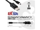 Club 3D Kabel Mini-DisplayPort - DisplayPort 1.4 HBR3, 2 m