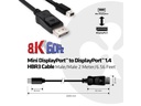 Club 3D Kabel Mini-DisplayPort - DisplayPort 1.4 HBR3, 2 m