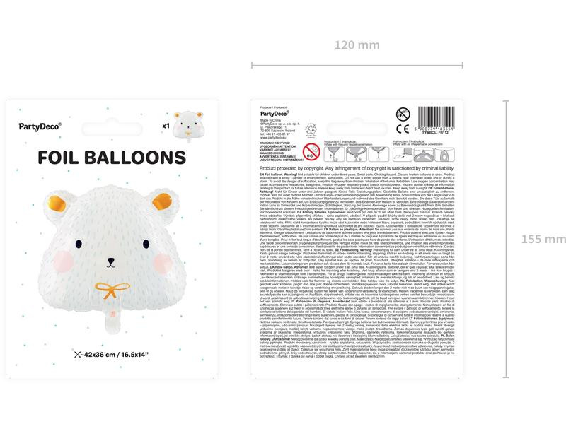 Partydeco Folienballon Eisbär Weiss