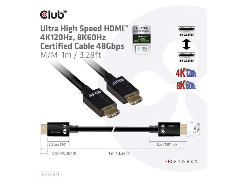 Club 3D Kabel Ultra High Speed 10K HDMI 2.1 - HDMI, 1 m