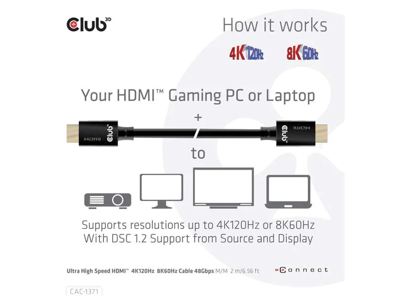 Club 3D Kabel Ultra High Speed 10K HDMI 2.1 - HDMI, 1 m