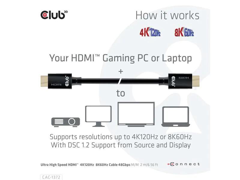 Club 3D Kabel Ultra High Speed HDMI 2.1 - HDMI, 2 m
