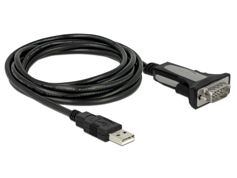 Delock Serial-Adapter USB-A zu RS-232 DB9, 3m