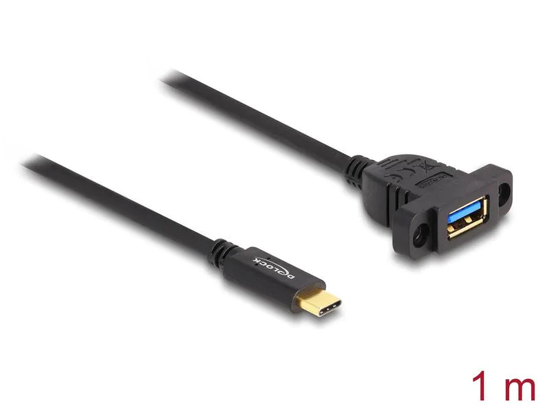 Delock USB 3.0-Einbaukabel USB C - USB A 1 m