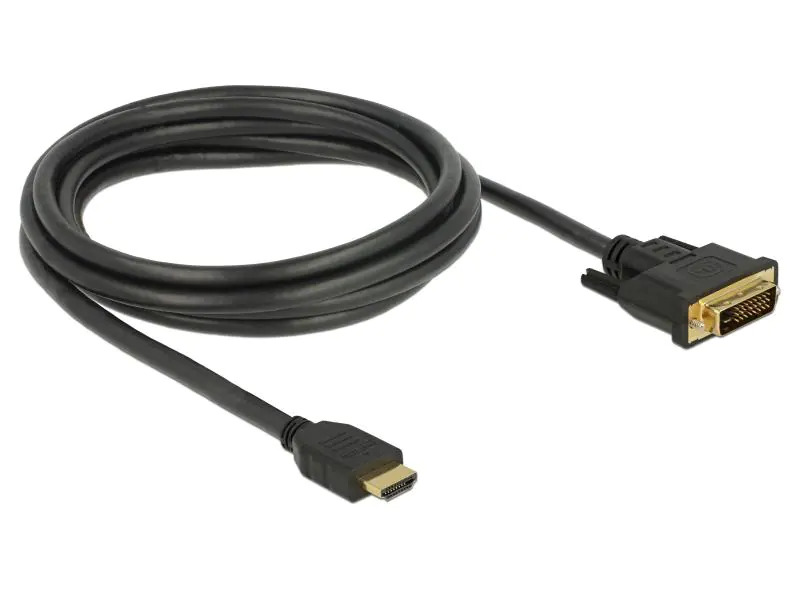 Delock Kabel HDMI - DVI, 2 m, bidirektional