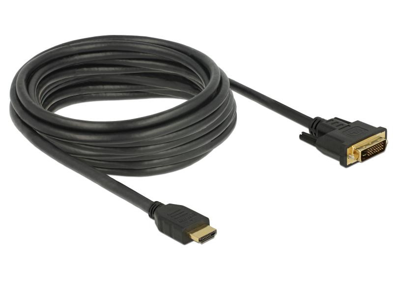 Delock Kabel HDMI - DVI, 5 m, bidirektional