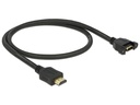 Delock Kabel HDMI - HDMI, 0.5m 4K/30Hz, zum Einbau, verschraubbar