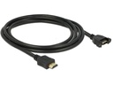 Delock Kabel HDMI - HDMI, 2 m 4K, 30 Hz, zum Einbau, verschraubbar