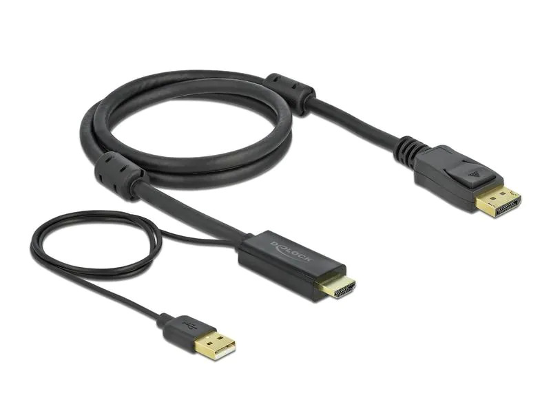 Delock Kabel HDMI – Displayport, 4K/30Hz, 1m