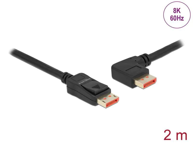Delock Kabel Links gewinkelt DisplayPort - DisplayPort, 2 m