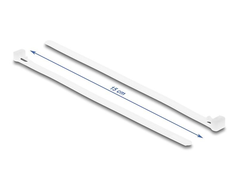 Delock Kabelbinder Weiss 150 mm x 7.2 mm, 100 Stück