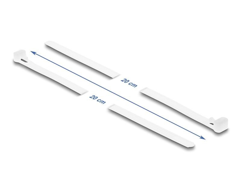 Delock Kabelbinder Weiss 200 mm x 7.2 mm, 100 Stück