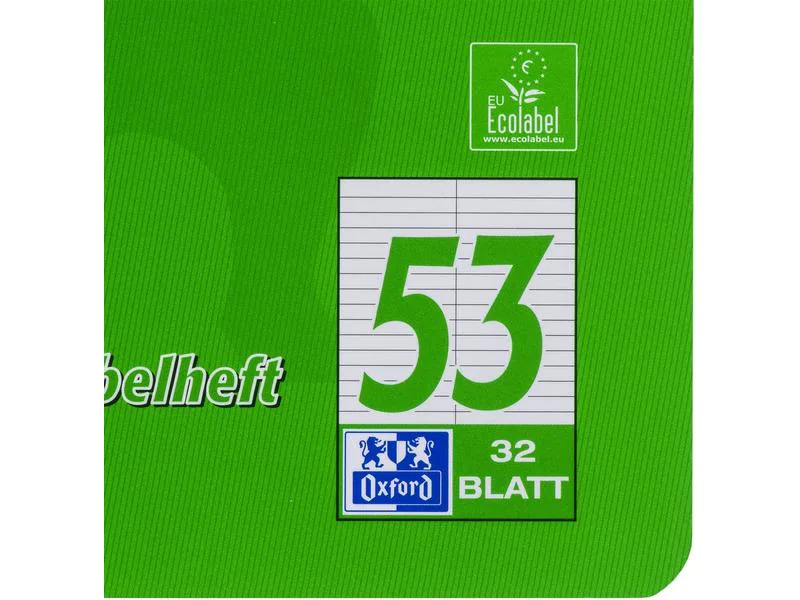 Oxford Schulheft Vokabelheft A5, liniert, Grün, Rot