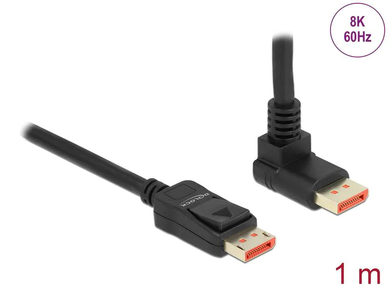 Delock Kabel Oben gewinkelt DisplayPort - DisplayPort, 1 m