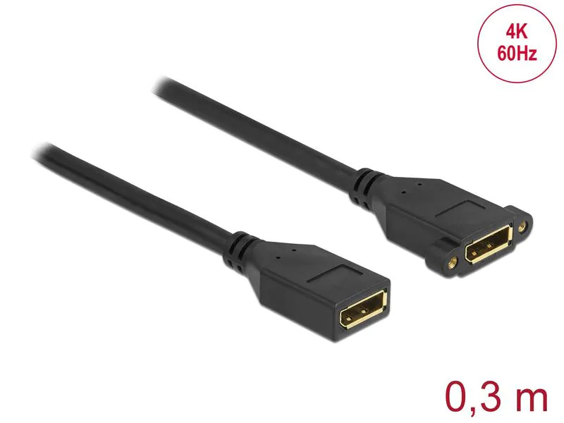 Delock Verlängerungskabel DisplayPort - DisplayPort, 0.3 m