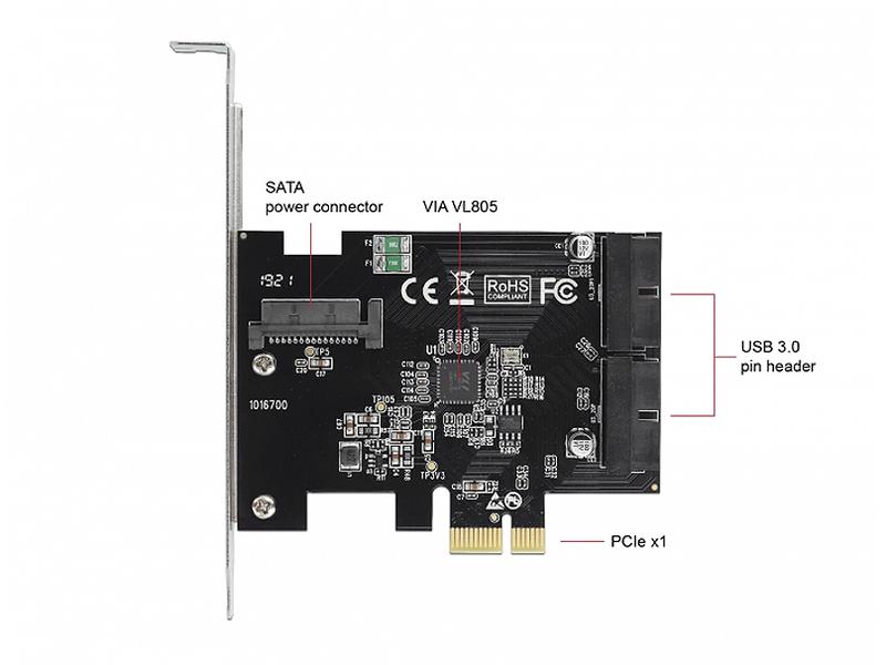 Delock PCI-Express-Karte 2x USB 3.0 intern (Pfostenstecker)