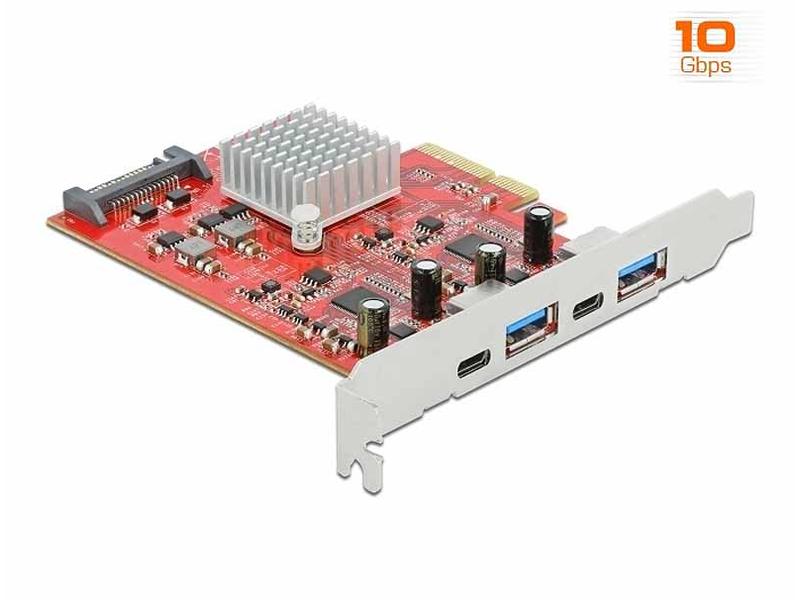Delock PCI-Express-Karte 89041 USB 3.1 Gen2 - 2x USB-A + 2x USB-C