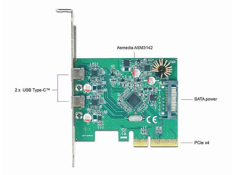 Delock PCI-Express-Karte 90397 USB 3.1 Gen2 - 2x Type-C