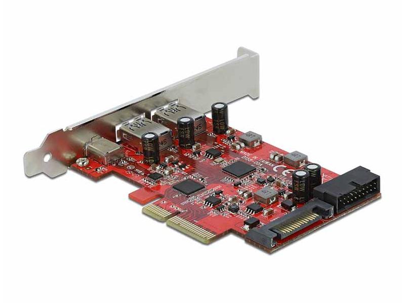 Delock PCI-Express-Karte 90492 USB 3.1 Gen.2 USB-A + 2x USB-C
