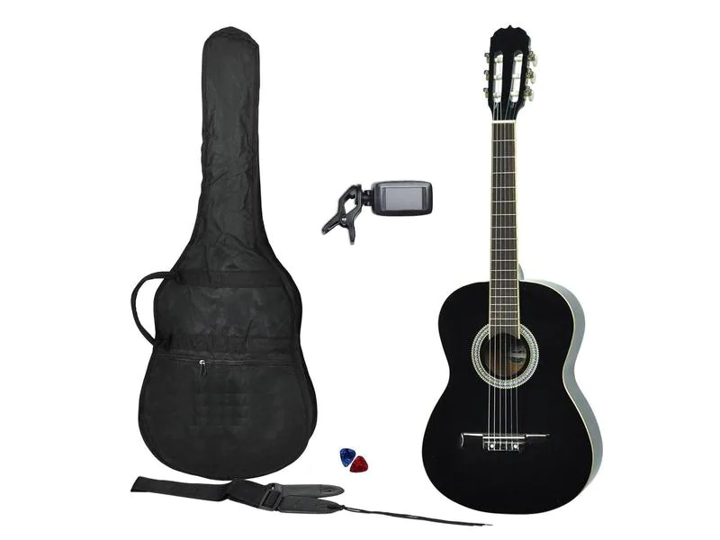 MAX Akustikgitarre SoloArt Set Schwarz