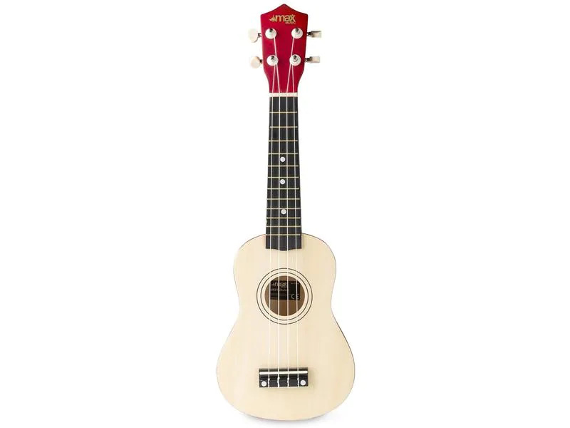 MAX Ukulele UKEY Set Soprano Natural 21 Zoll