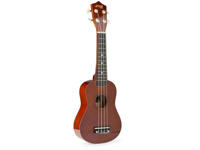 MAX Ukulele UKEY Set Soprano Dunkel Natur 21 Zoll