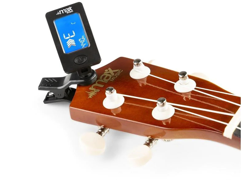MAX Ukulele UKEY Set Soprano Dunkel Natur 21 Zoll