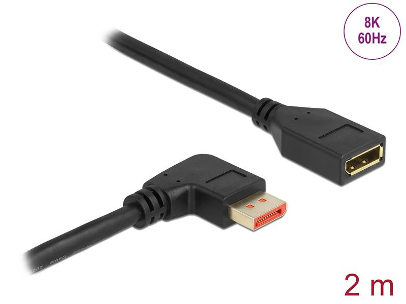 Delock Verlängerungskabel Rechts gewinkelt DisplayPort, 2 m