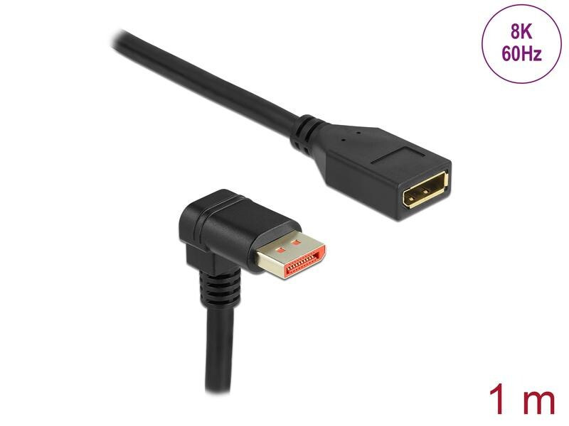 Delock Verlängerungskabel Unten gewinkelt DisplayPort, 1 m