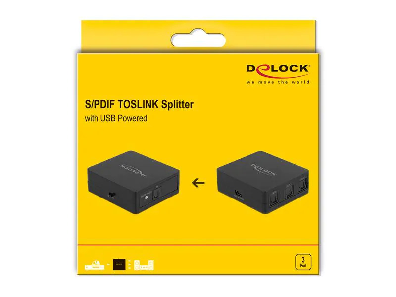 Delock Umschalter Toslink Splitter 1 In 3 Out Toslink