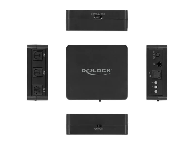 Delock Umschalter Toslink Switch 3 In 1 Out Toslink