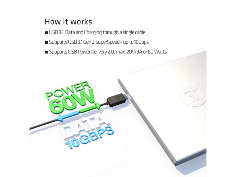 Club 3D USB 3.1-Adapterkabel USB C - USB A 1 m