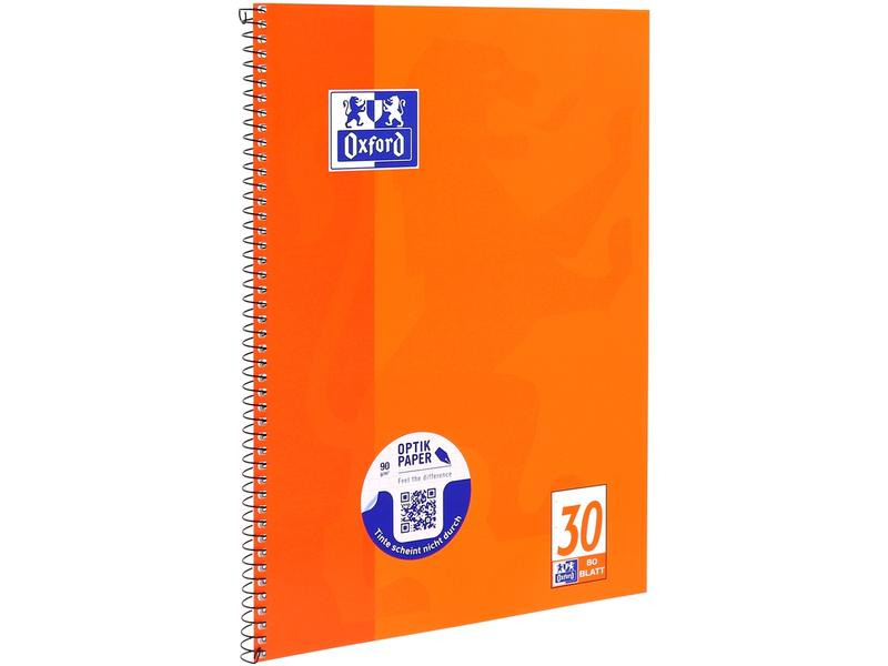 Oxford Schulheft Collegeblock A4+, blanko, Orange