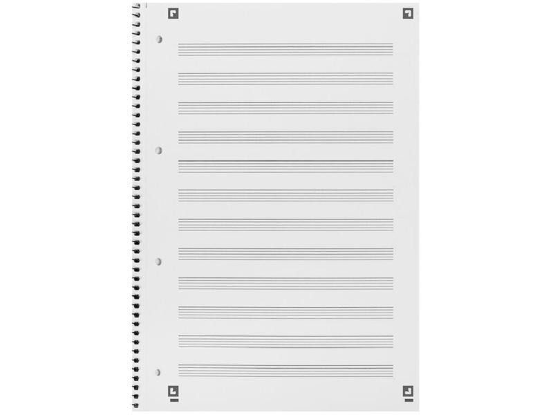 Oxford Schulheft Noten-Collegeblock A4, liniert, Blau