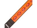 STEFFEN 19 Steckdosenleiste Alu Modular 8x T23, Schwarz/Orange