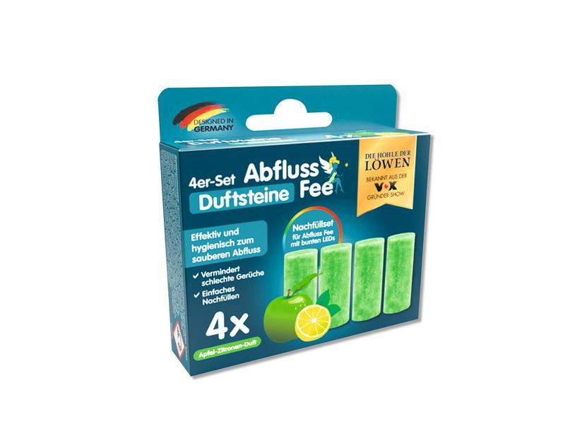 Abfluss-Fee Duftstein Apfel-Zitrone 4 Stück
